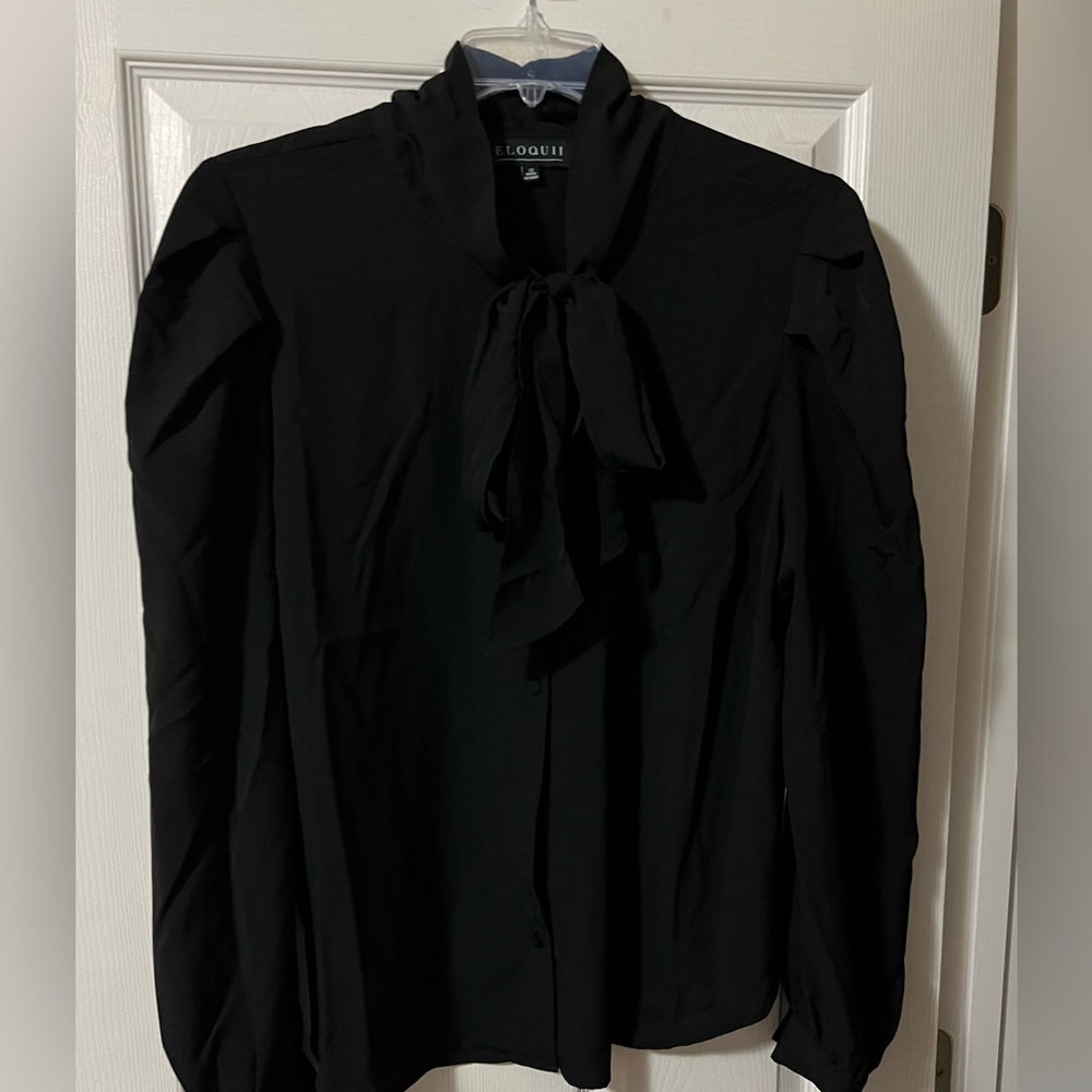 Black Tie front Blouse